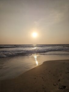 Am Strand von Goa konnte man sogar ins warme Meer